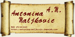 Antonina Maljković vizit kartica